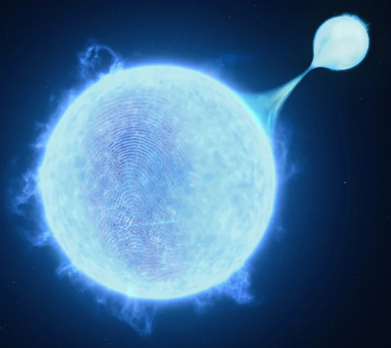 Artist’s impression of the “chemical fingerprint” - used to trace the binary history of massive stars. ©