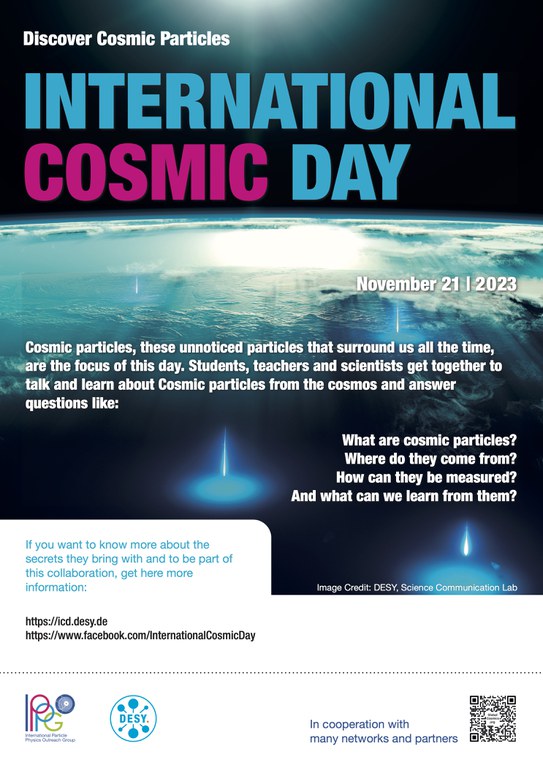 Plakat zum International Cosmic Day 2023