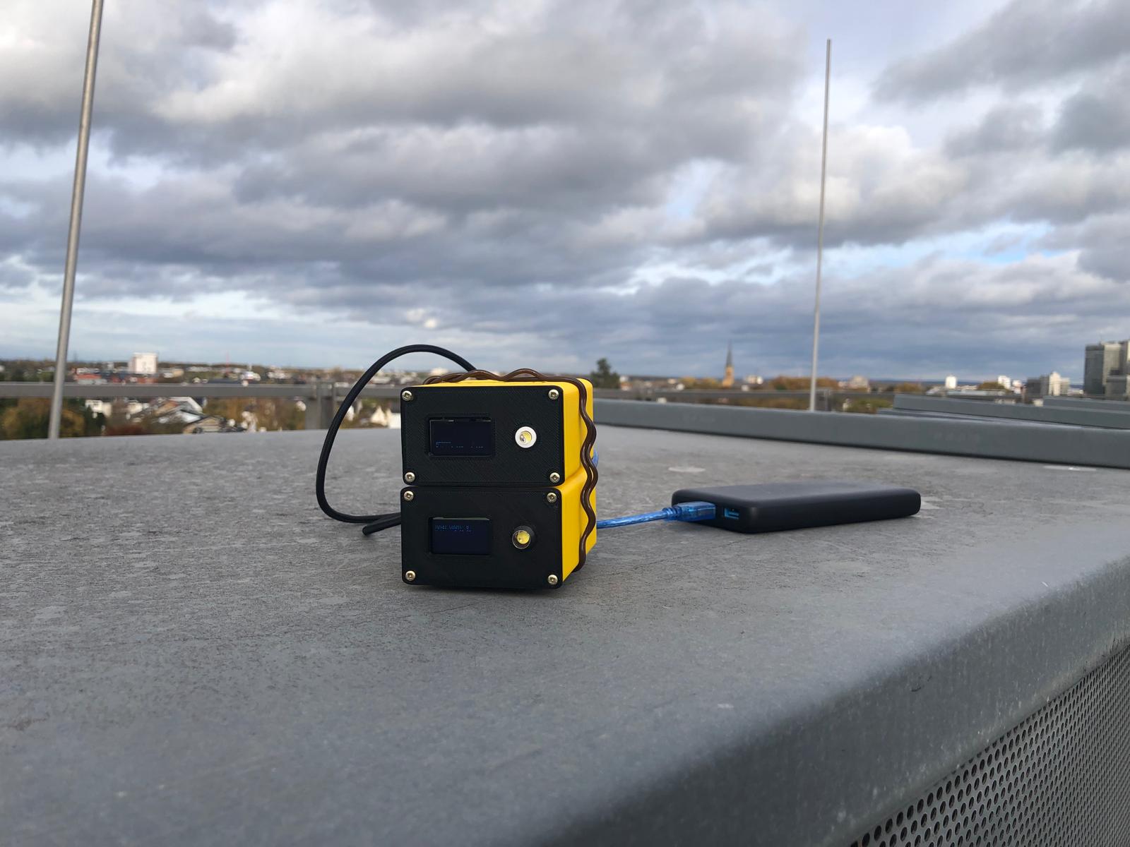 Measurement of cosmic rays on the roof of the  IAP (Uni Bonn)