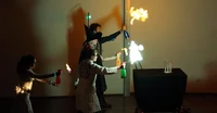 Bunte Methanfeuerbälle